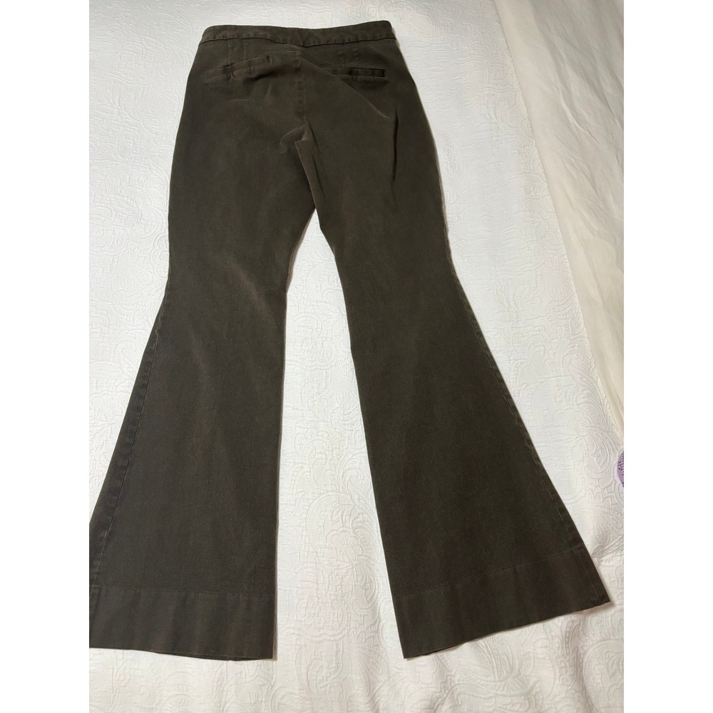 Banana Republic Women Olive Green Flare Leg Trousers Pants Cotton Blend Size 6